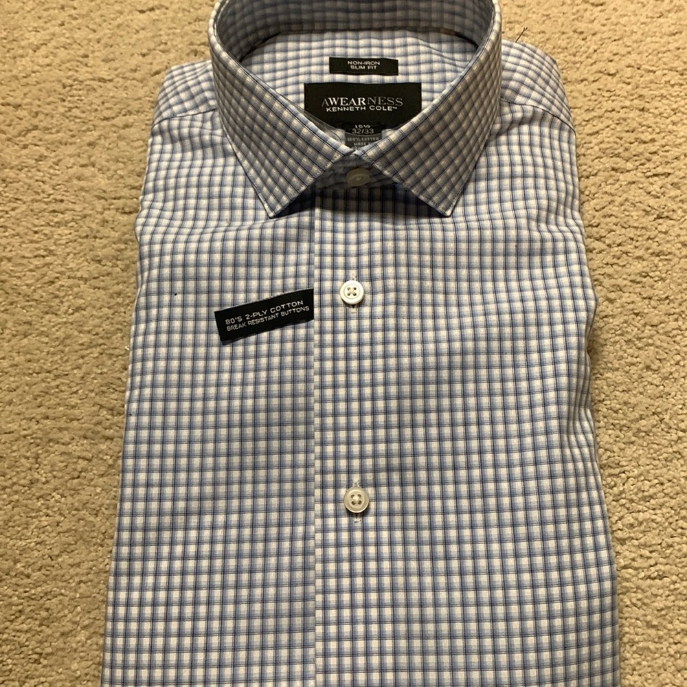 Kennith cole men's dress shirt medium new